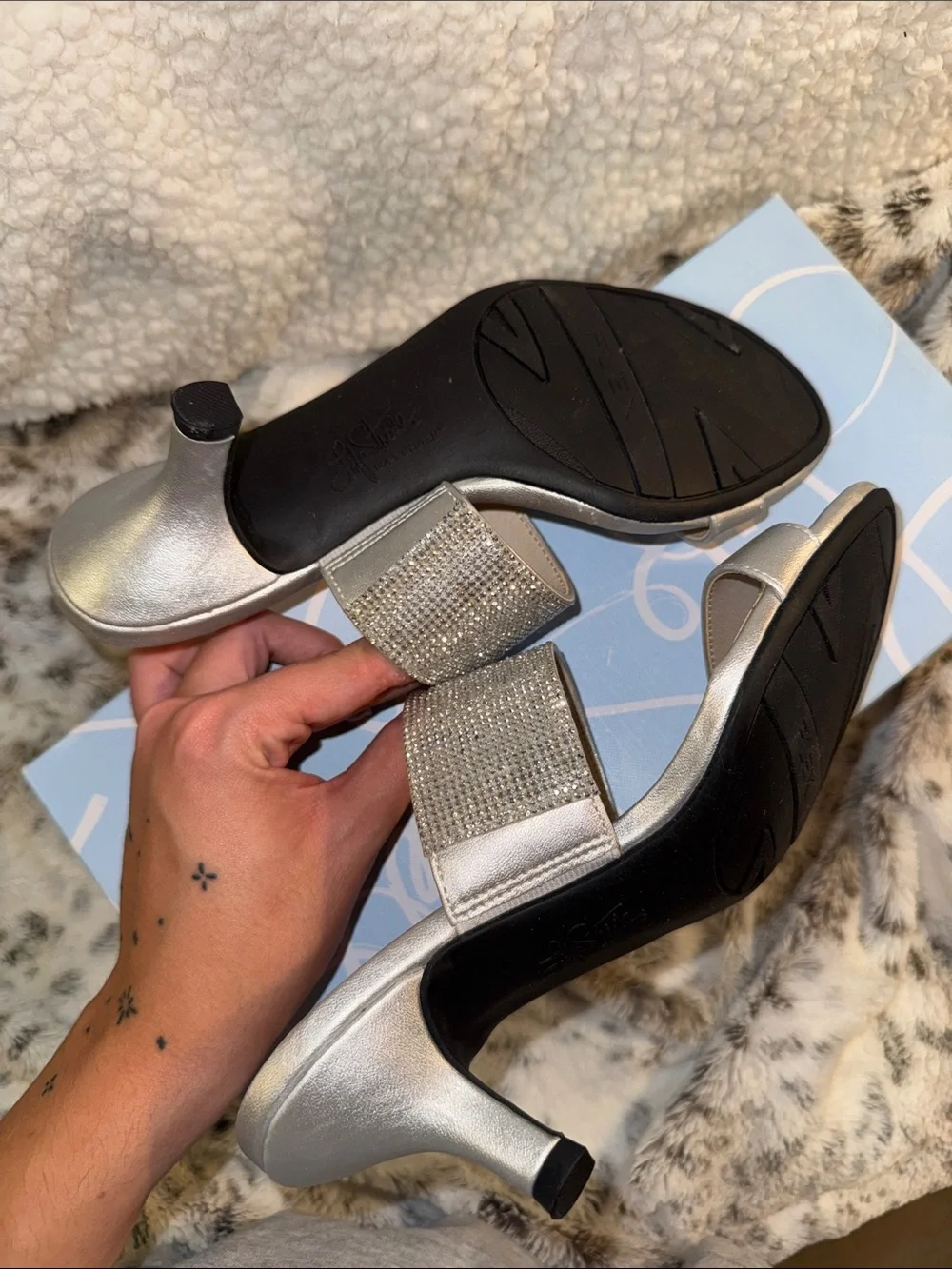 Sparkle Slide Sandal - Silver Women's Mule